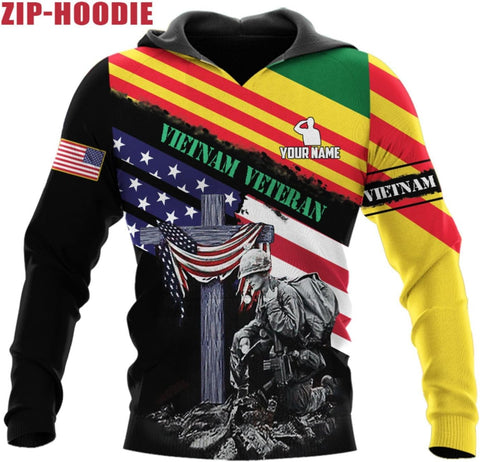 Ligthuy Personalized Name Vietnam Veteran Shirts 3D, Veterans Shirts for Men and Women, Veteran's Shirt Vietnam Veteran S-5XL