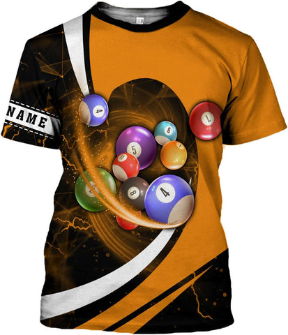 Parvii Personalized Billiards Shirt for Men, 8 Ball Pool Shirt, Billiards Gift