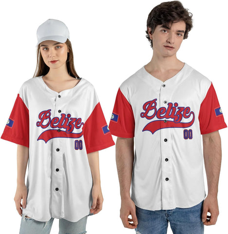 Personalized Belize Baseball Jersey Shirt, Belizean Flag Jersey, Belizean Pride Jersey for Men and Women