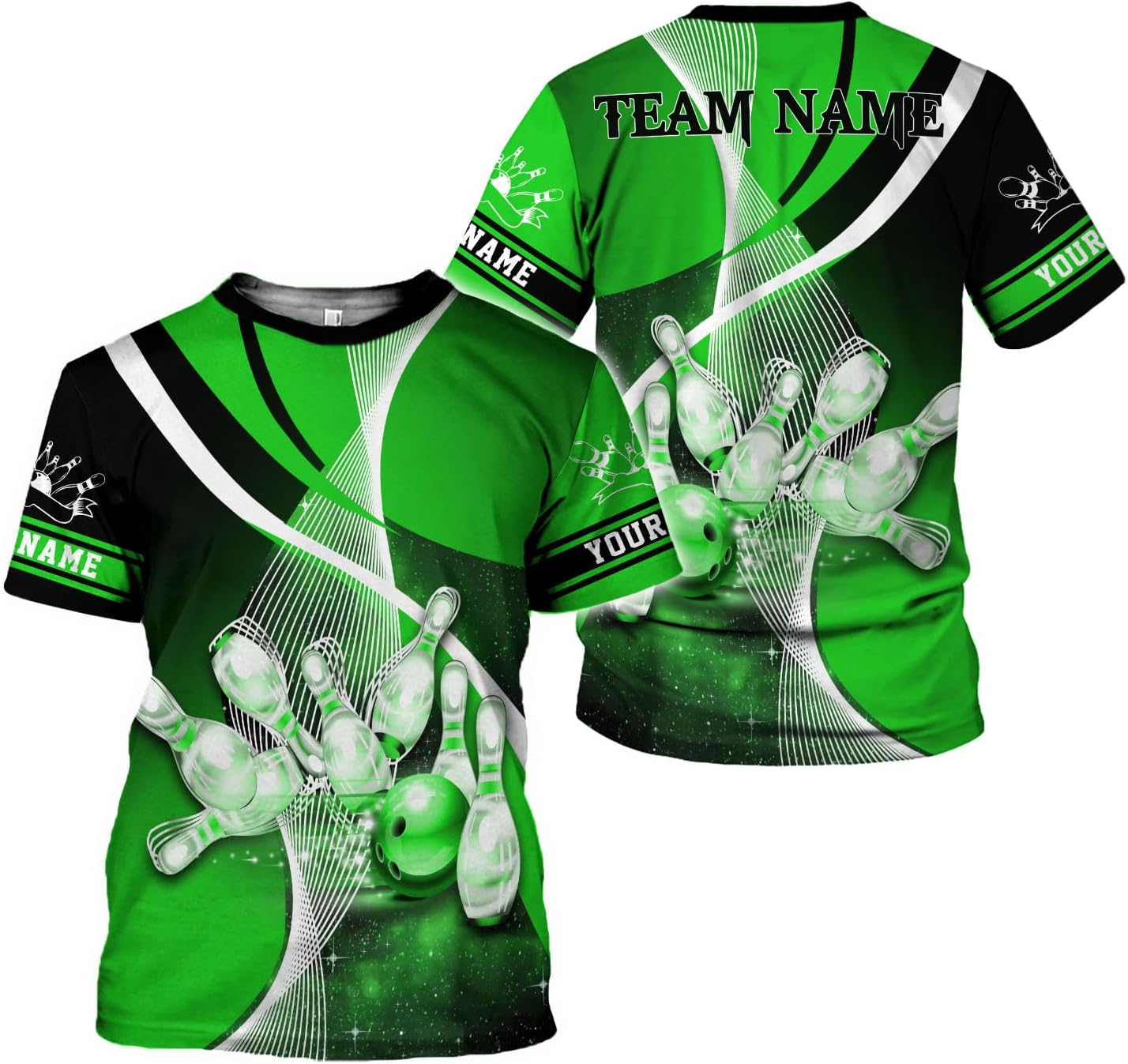 Rivelus Personalized Name Bowling Shirts for Men and Women 3D, Bowling Shirts for Team Bowling, Bowling Shirts Gift