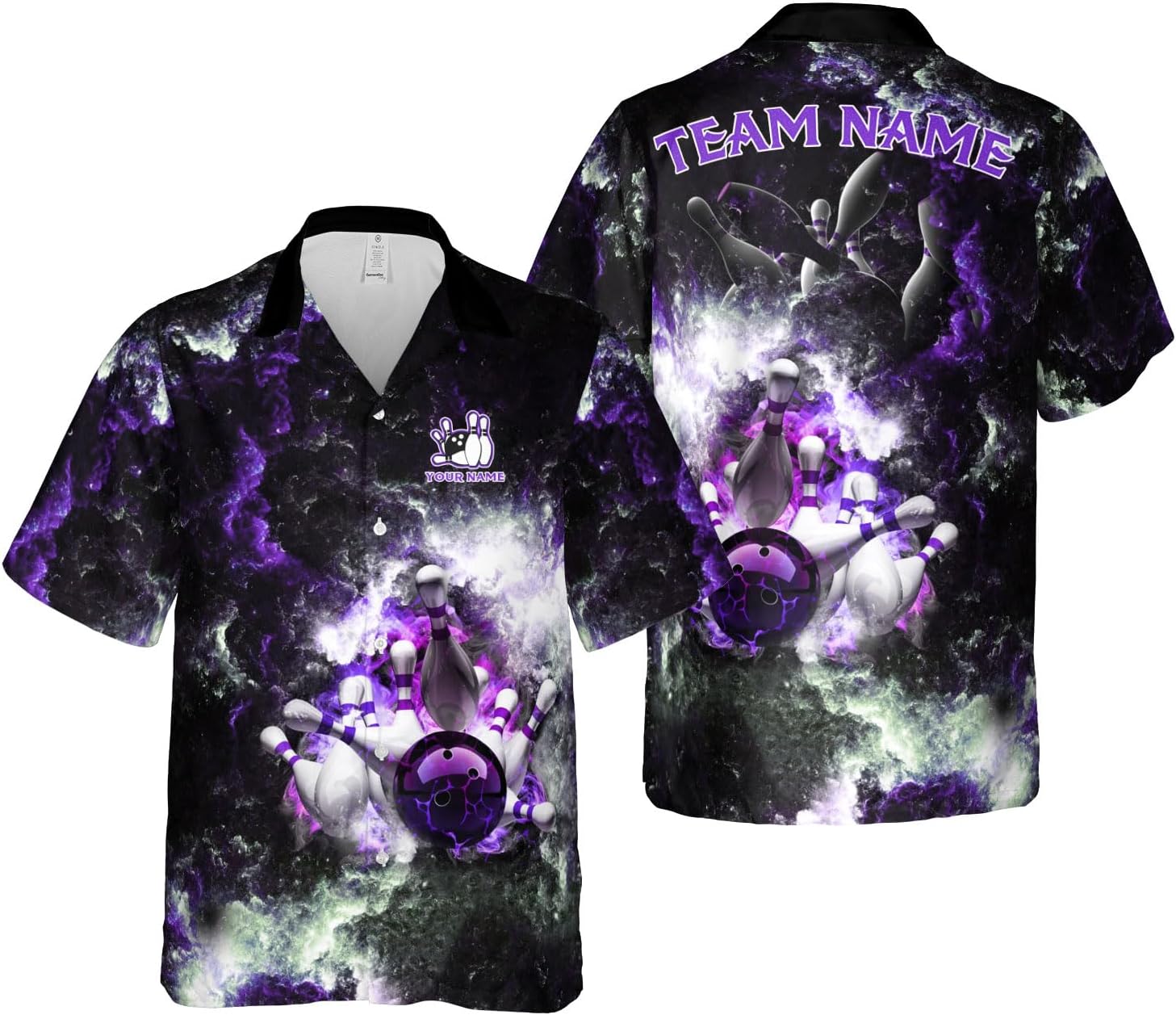 Pretyprints Custom Bowling Hawaiian Shirt 3D Men Women Personalized Button Down Short Sleeve Team Gifts Lover