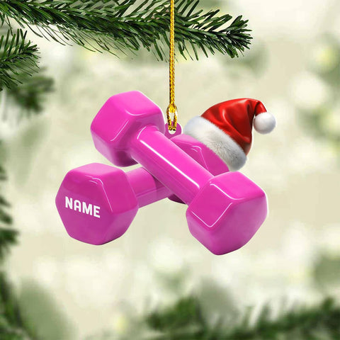 AOVL Personalized Weight Plate Ornament Weight Ornament Fitness Gift for Gym Ornament Merry Liftmas Christmas Hanging Ornaments Weight Plates Ceramic Ornament (DF4)