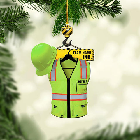 Artparel Personalized Construction Ornament Construction Worker Christmas Ornaments Construction Hard Hat Ornament Xmas Construction Worker Gifts Construction Hard Ornament Gift Xmas (Construction 5)