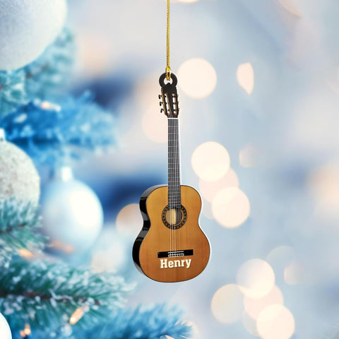 Personalized Guitar Ornament, Electric Guitar Ornament, Guitar Christmas Ornaments 2024, Acoustic Guitar Christmas Ornament, Guitar Christmas Ornaments Guitarist Gift Musical Instruments Xmas (G12)