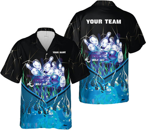 Mostprints Personalized Name Bowling Hawaii Shirts for Men and Women 3D, Bowling Shirts for Team Bowling, Bowling Shirts Gift
