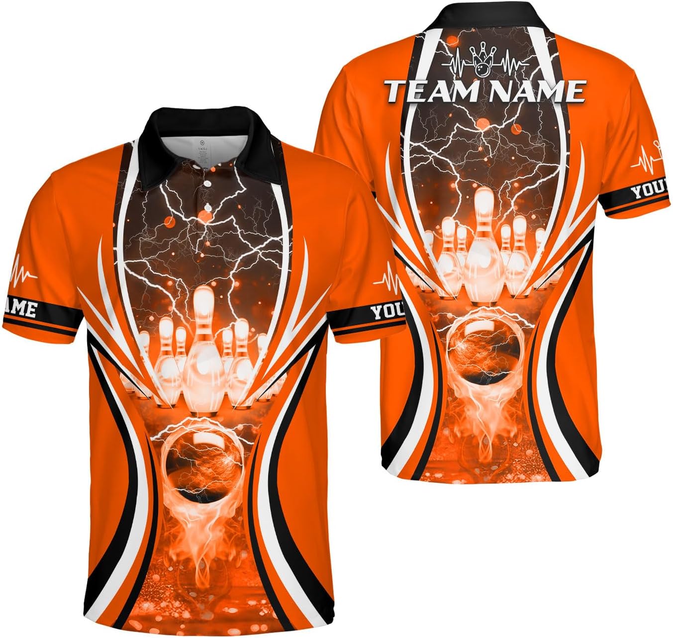 Ligthuy Personalized Name Bowling Polo Shirts 3D for Men and Women, Bowling Shirt, Bowling Shirts for Men Team Bowling Shirt
