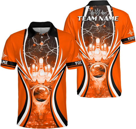 Ligthuy Personalized Name Bowling Polo Shirts 3D for Men and Women, Bowling Shirt, Bowling Shirts for Men Team Bowling Shirt