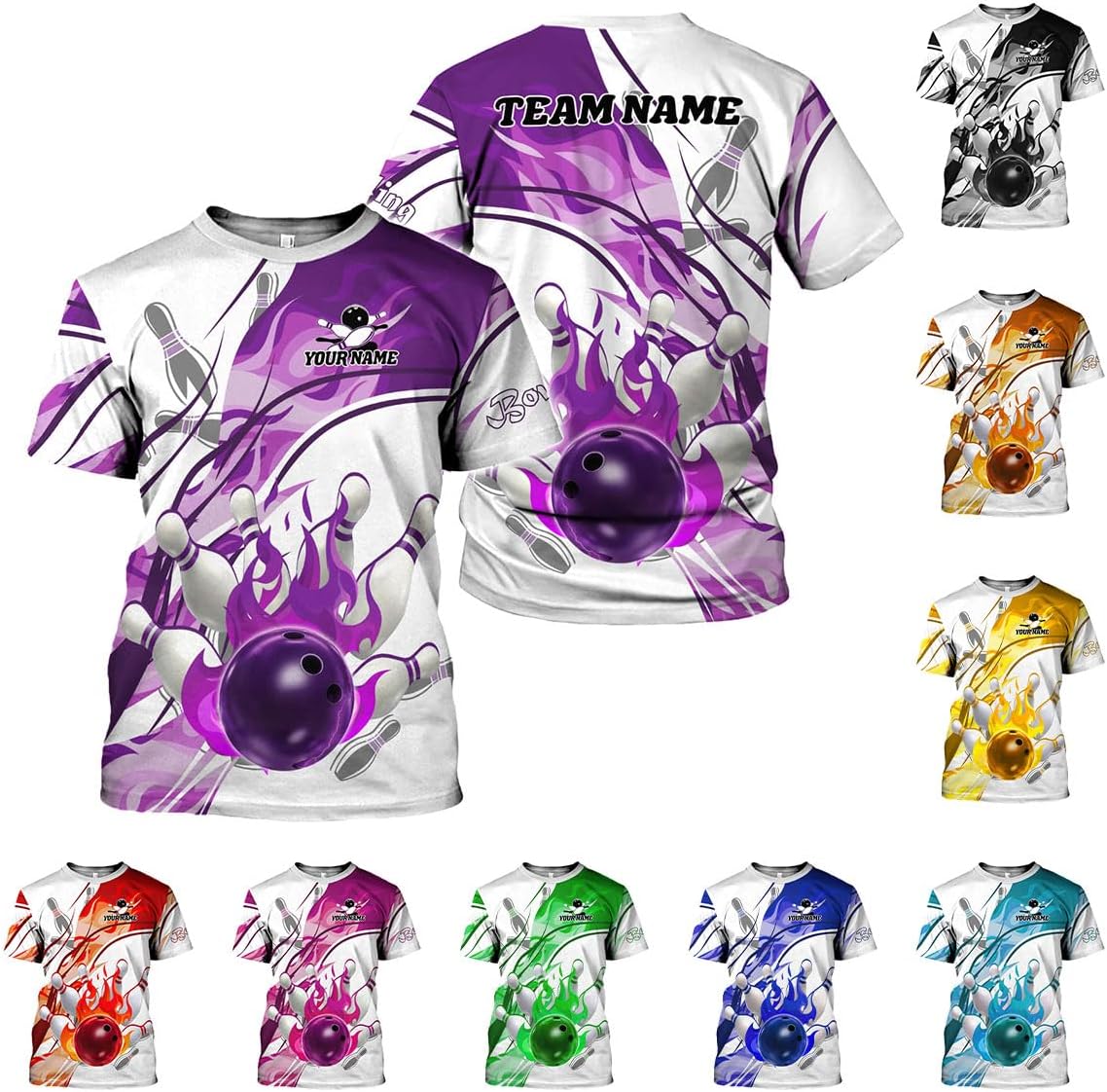 Rivelus Custom 3D Bowling Shirts Personalized for Men and Women - Unique Team Shirt & Gifts for Bowling Lovers
