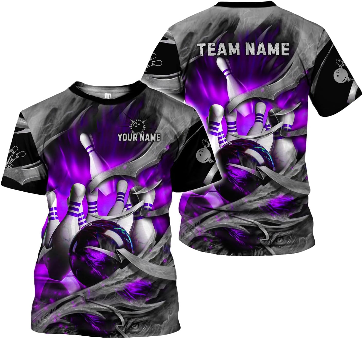Rivelus Personalized Name Bowling Shirts for Men and Women 3D, Bowling Shirts for Team Bowling, Bowling Shirts Gift