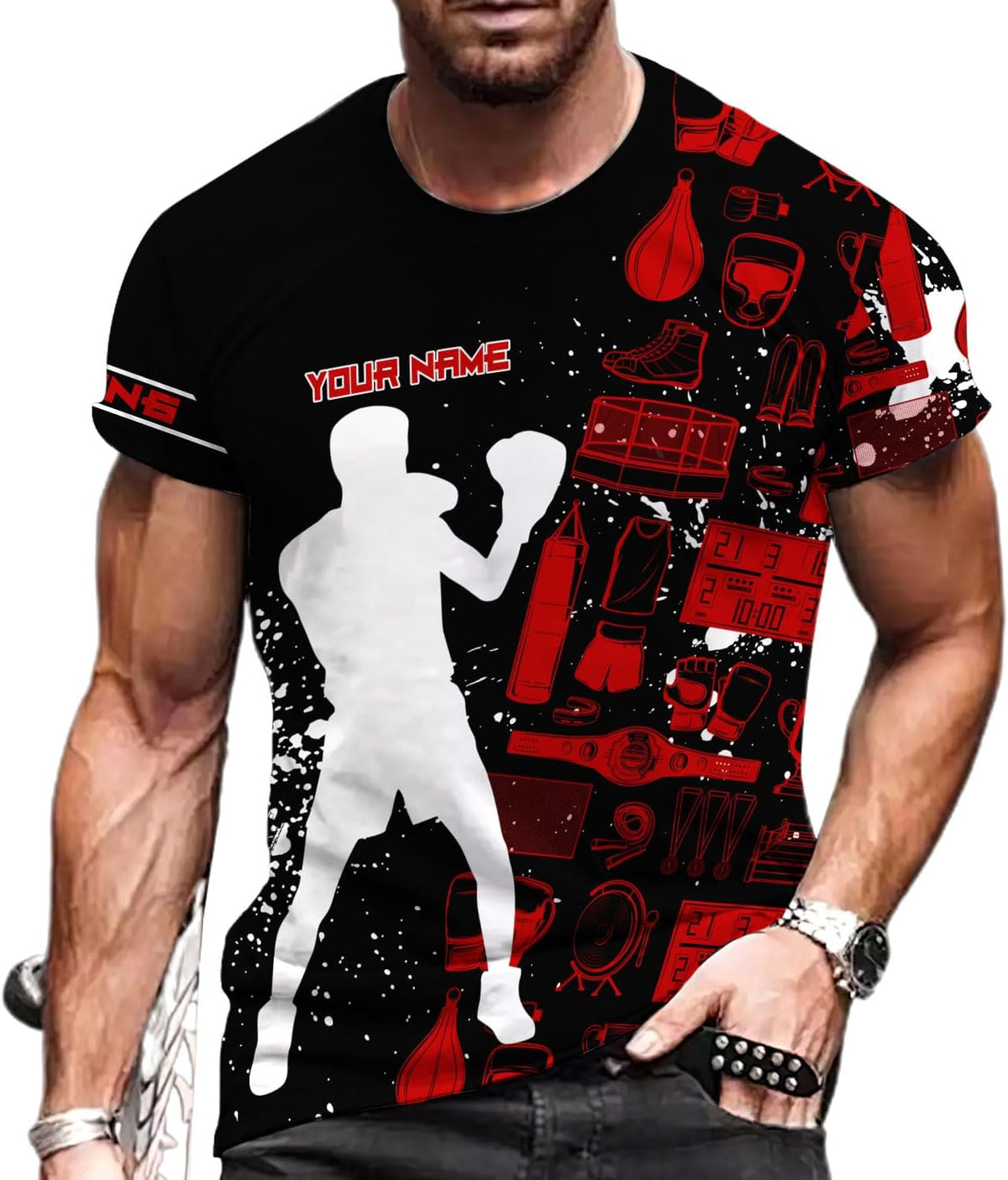 Personalized Boxing 3D Shirt, Boxing Shirts for Men Boxing T Shirts Women Boxing Tee Shirt Gifts for Boxing Lovers (HD385)