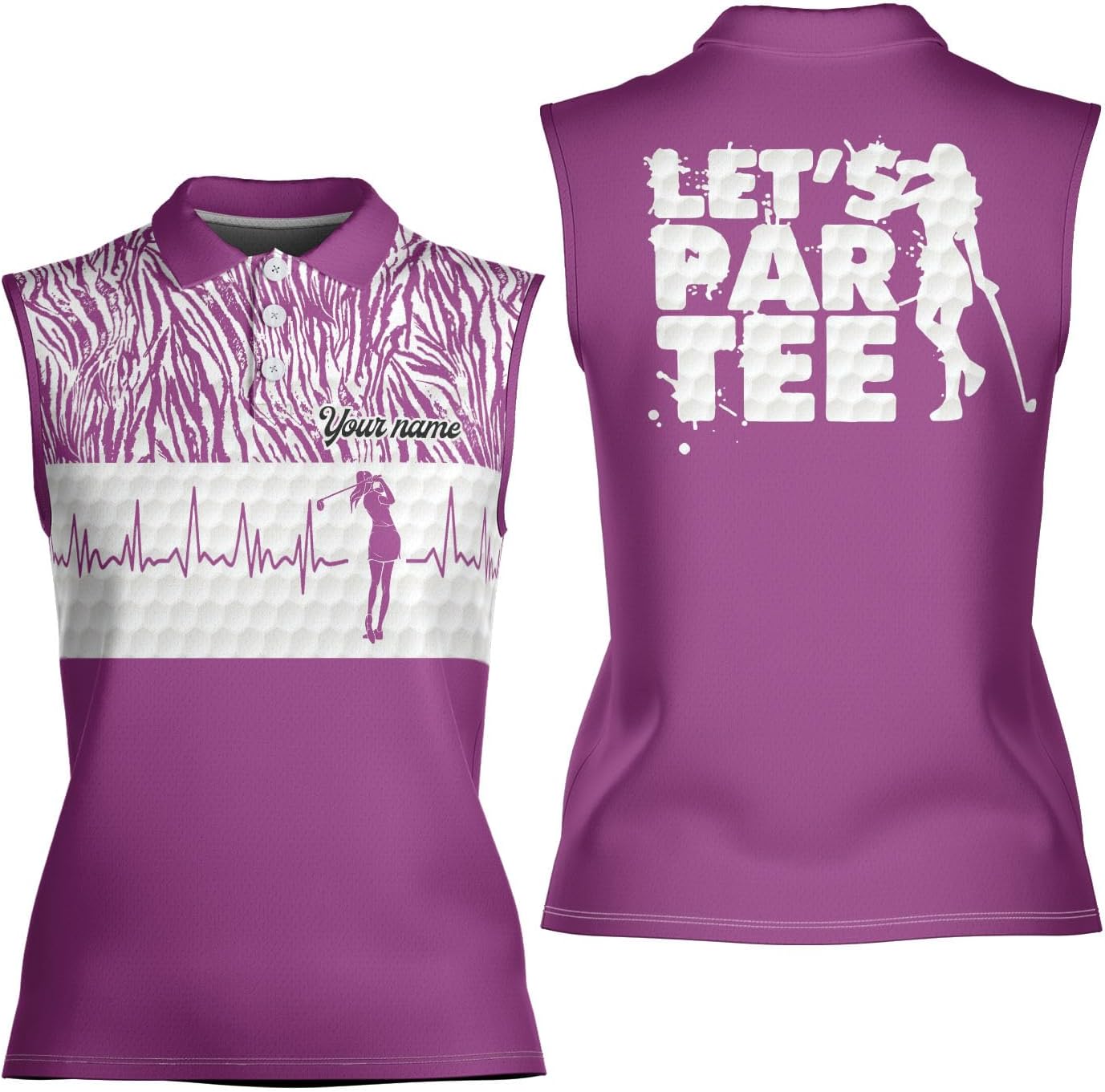 Podagree Personalized Golf Shirts for Women Sleeveless with Collar, Funny Golf Shirts for Women Ladies Sleeveless Golf Shirt
