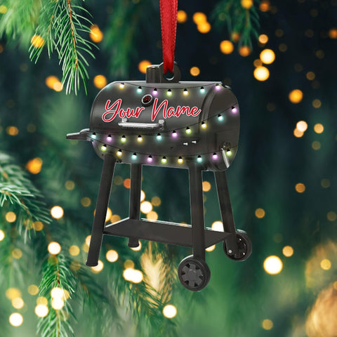 Personalized Grill Christmas Ornaments, BBQ Grill Ornament 2024, Smoker Christmas Ornament, Barbeque BBQ Ornament, Grilling Christmas Ornaments Cooking Hanging Gift for Griller Grill Master (BBQ15)