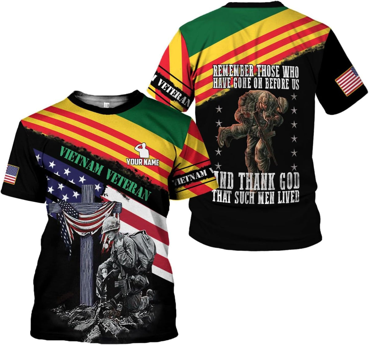 Mostprints Personalized Name Vietnam Veteran Shirts 3D, Veterans Shirts for Men and Women, Veteran's Shirt Vietnam Veteran S-5XL