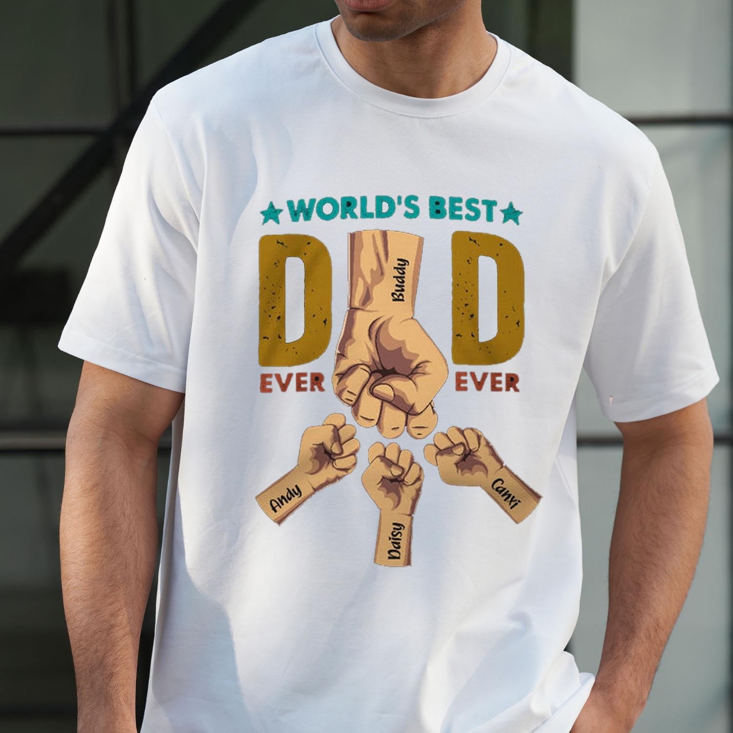 Personalized Dad Shirt, Custom Dad Grandkids Name Shirt, Birthday Christmas Fathers Day Dad Grandpa Gift