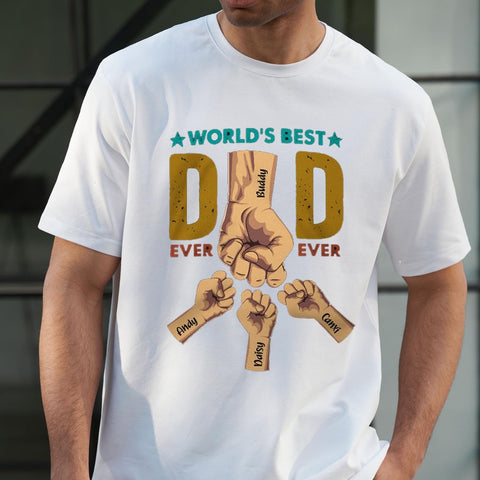 Personalized Dad Shirt, Custom Dad Grandkids Name Shirt, Birthday Christmas Fathers Day Dad Grandpa Gift