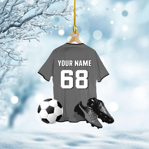 Personalized Soccer Ornaments Soccer Christmas Ornament,Soccer Ornaments for Christmas Tree Soccer Christmas Ornaments for Boys Girls, Custom Soccer Jersey Shoes Ornament (Style 4)