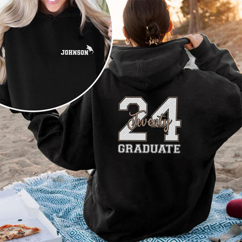 Suseaz Personalized Senior 2024 Embroidered Sweatshirt Graduation 2024 Class Of 2024 Senior Class Senior Embroidered Shirt