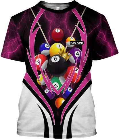 Parvii Personalized Billiards Shirt for Men, 8 Ball Pool Shirt, Billiards Gift