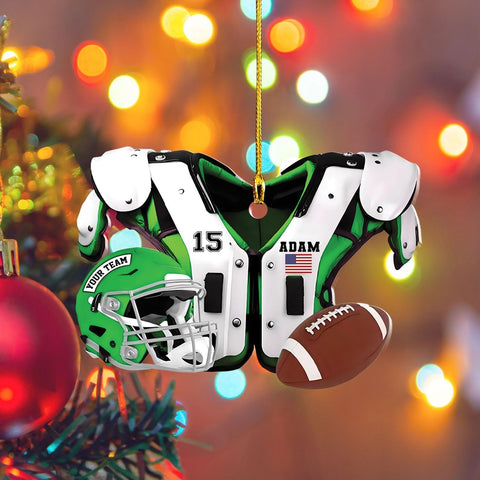 Personalized Football Ornaments 2024, Custom Football Ornament for Tree, Football Christmas Ornaments Football Ornaments for Tree Football Helmet Ornament Football Pad Gift for Football Player (FN1)