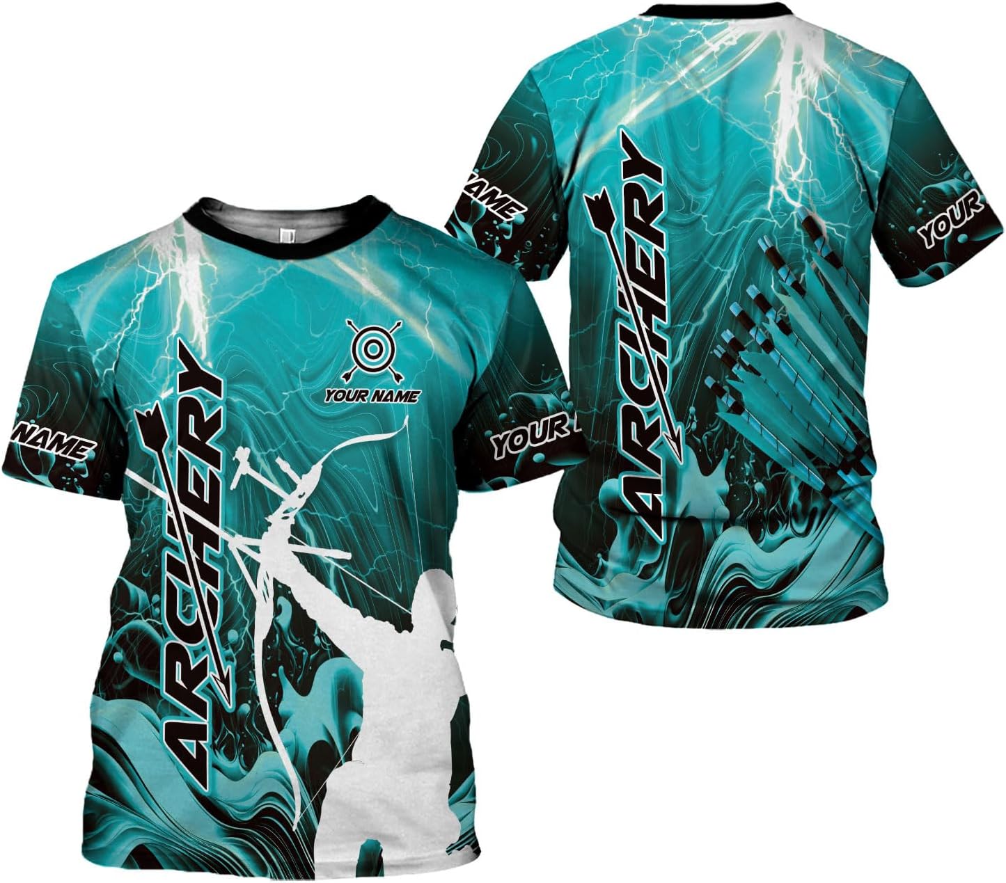 Custom Archery T-Shirt Bow and Arrow Personalized 3D Shirts for Archer Men Women Target Team Archery Apparel Gifts