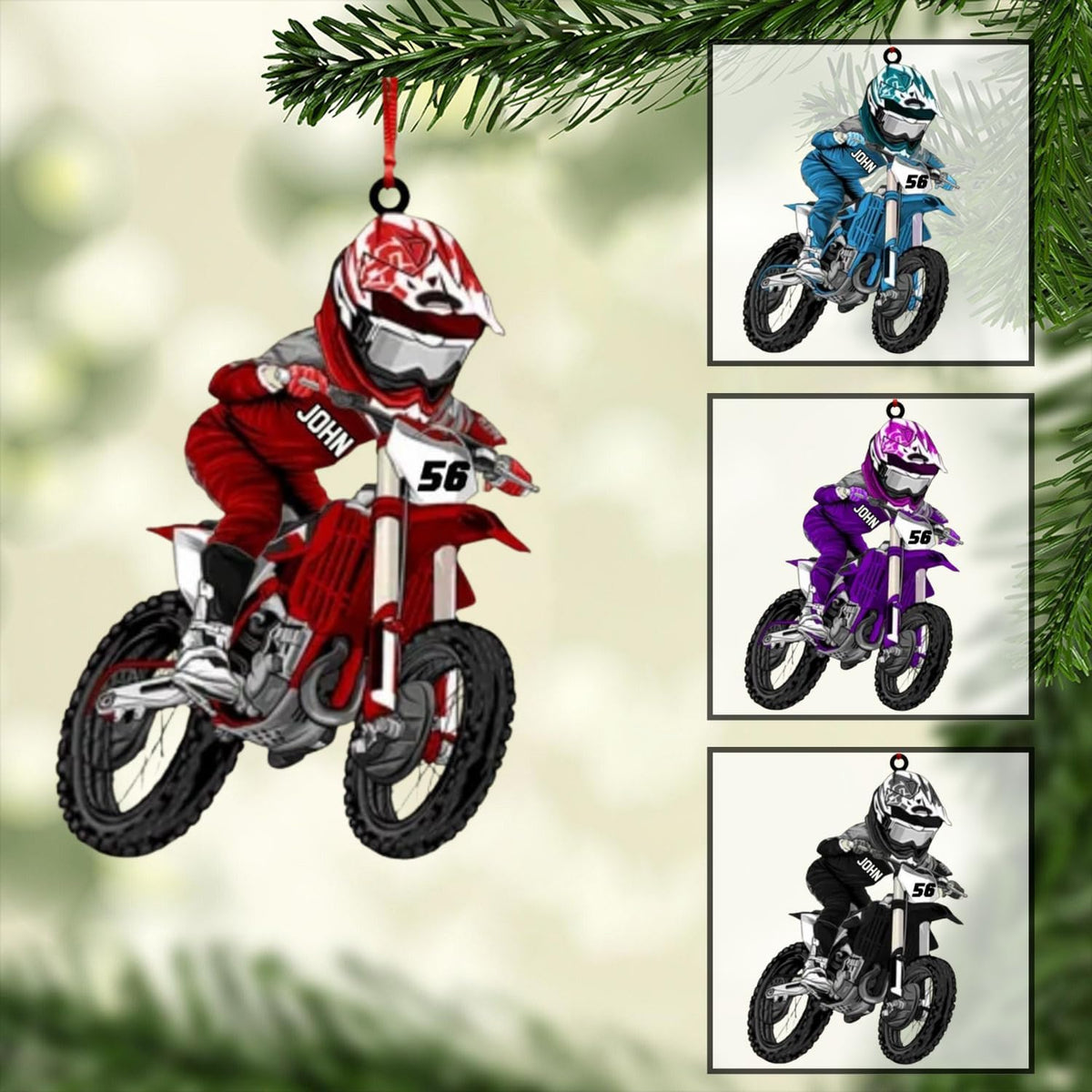 Artparel Custom Dirt Bike Acrylic Ornament, Dirt Bike Christmas Ornament 2024, Dirt Bike Player Ornament, Dirt Bike Tree Decor, Dirt Bike 2024, Gifts for Dirt Bike Lovers, Players (DB9)