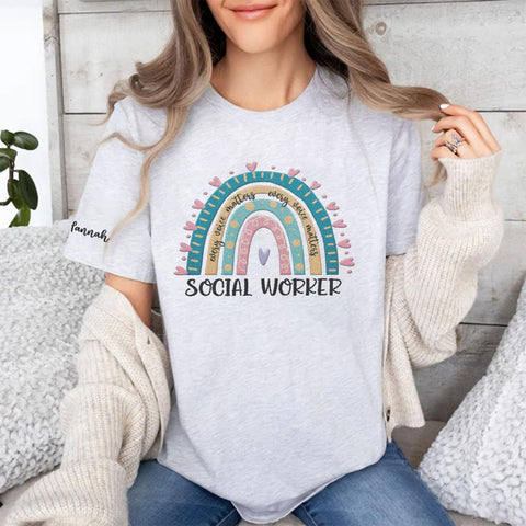 Custom Social Worker Embroidered Sweatshirt Future Social Worker Shirt Gift School Social Worker for Women Crewneck Pullovers