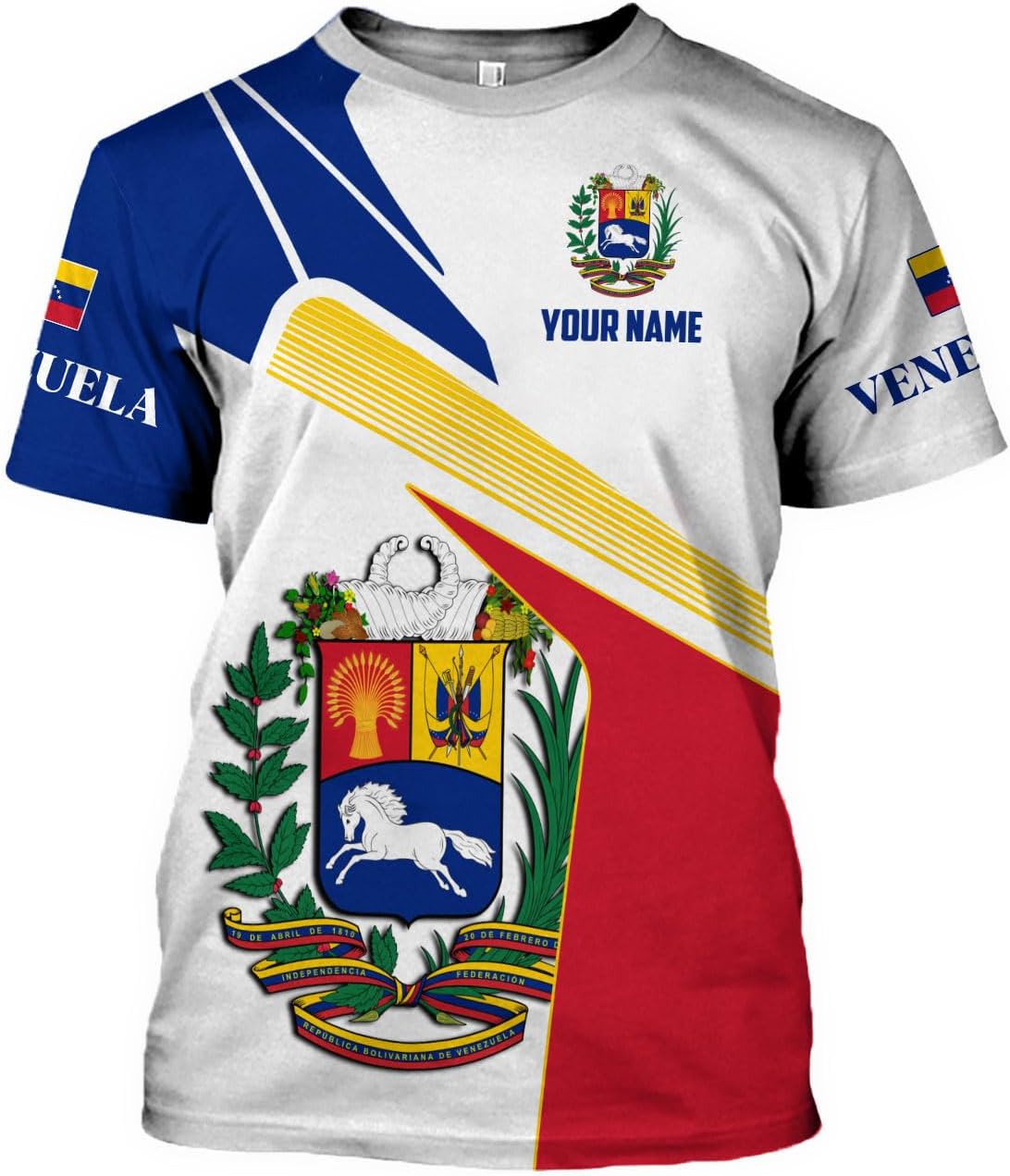 Royal Fight Personalized Coat of Arms Shirt with Venezuela Flag - Pride Shirts for Men & Women
