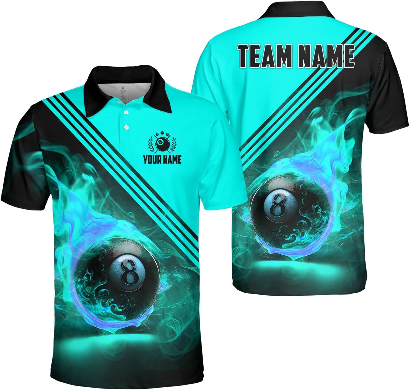 Ligthuy Personalized Billiard Polo 3D, 8 Ball Shirt, Billiards Shirts for Men, Billiard Gifts for Men and Women S-5XL