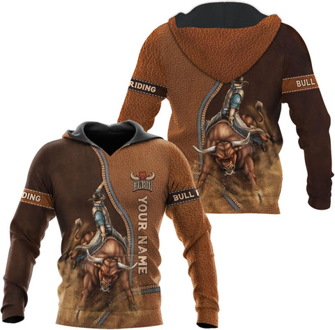Rivelus Personalized Name Bull Riding Shirt 3D, Rodeo Shirts Bull Biding Shirts for Men and Women, Bull Rider Shirt Gift