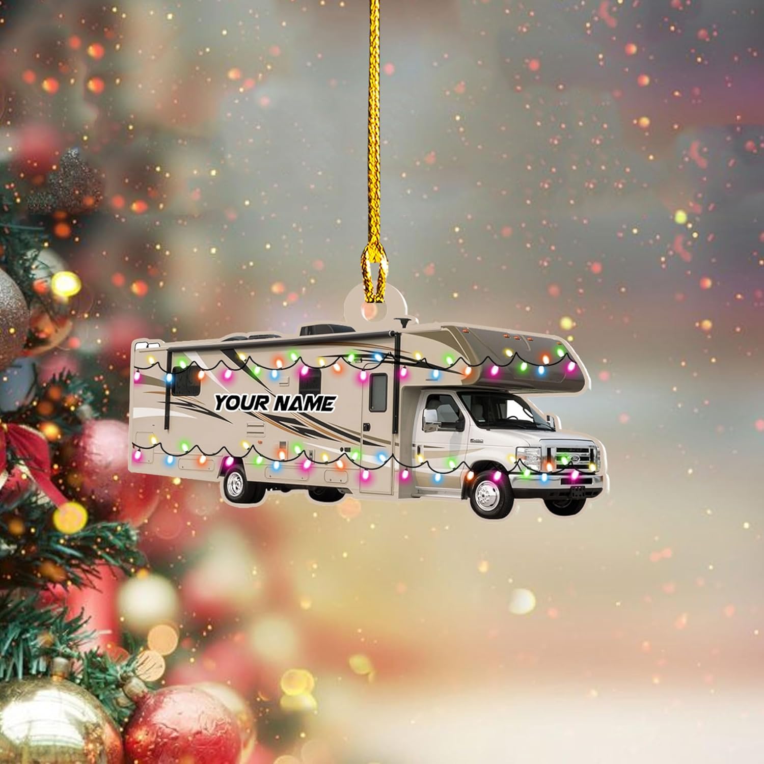 Artparel Personalized Camping Ornaments, Camping Christmas Ornaments, Camper Christmas Ornaments, Camping Ornaments for Christmas Tree, Camper Tree Ornament, Camper Gingerbread (CP13)