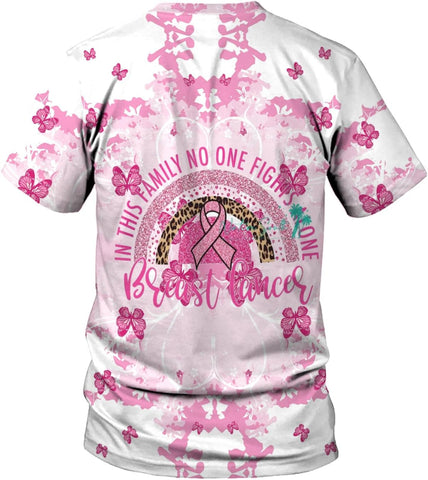 Mostprints Personalized Name Breast Cancer Shirts for Women 3D, Breast Cancer Shirt, Breast Cancer Gifts for Women S-5XL