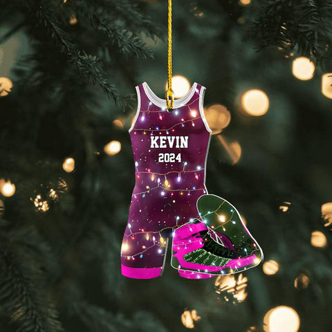 Personalized Wrestling Ornaments, Wrestling Christmas Ornament 2024, Boys Girls Wrestling Gifts Wrestler Christmas Ornaments, Wrestling Coach Gift for Wrestling Player Wrestling Helmet Ornament (W13)