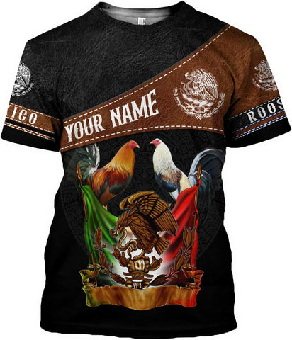 Personalized Name Mexican Shirts for Men, Customized Rooster Mexico Shirts for Men, Mexico Shirts for women, Mexico Shirt Eagle Flag Mexican Eagle Unisex Shirt, Mexico Soccer shirt men TS60