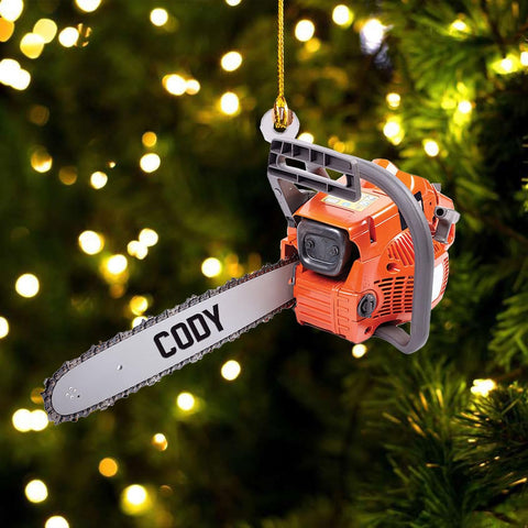 Podagree Personalized Name Arborist Ornament for Xmas 2023, Customized Chainsaw Ornament Aborist Christmas Wood, Plastic Ornament Tree Hanging Ornament Pine Decorations for Friends Family (AB1)