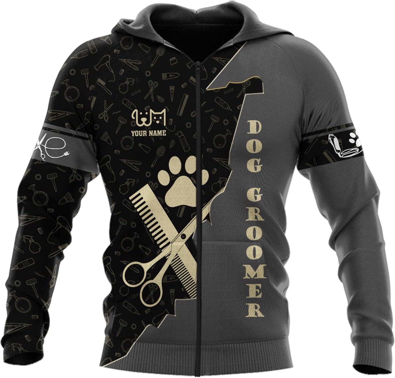 Mostprints Personalized Name Dog Groomer Shirt 3D, Funny Dog Groomer Apparel Shirts, Dog Groomer Gifts for Men and Women
