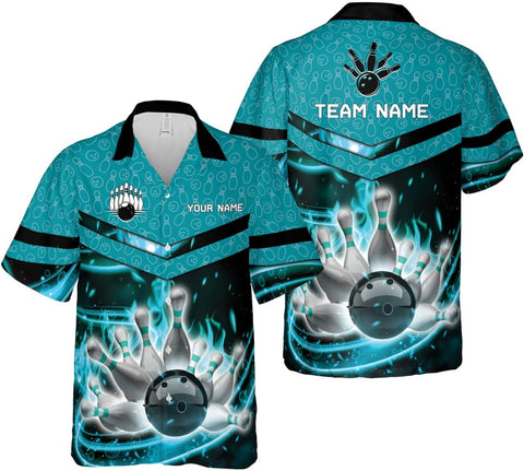 Mostprints Personalized Name Bowling Hawaii Shirts for Men and Women 3D, Bowling Shirts for Team Bowling, Bowling Shirts Gift