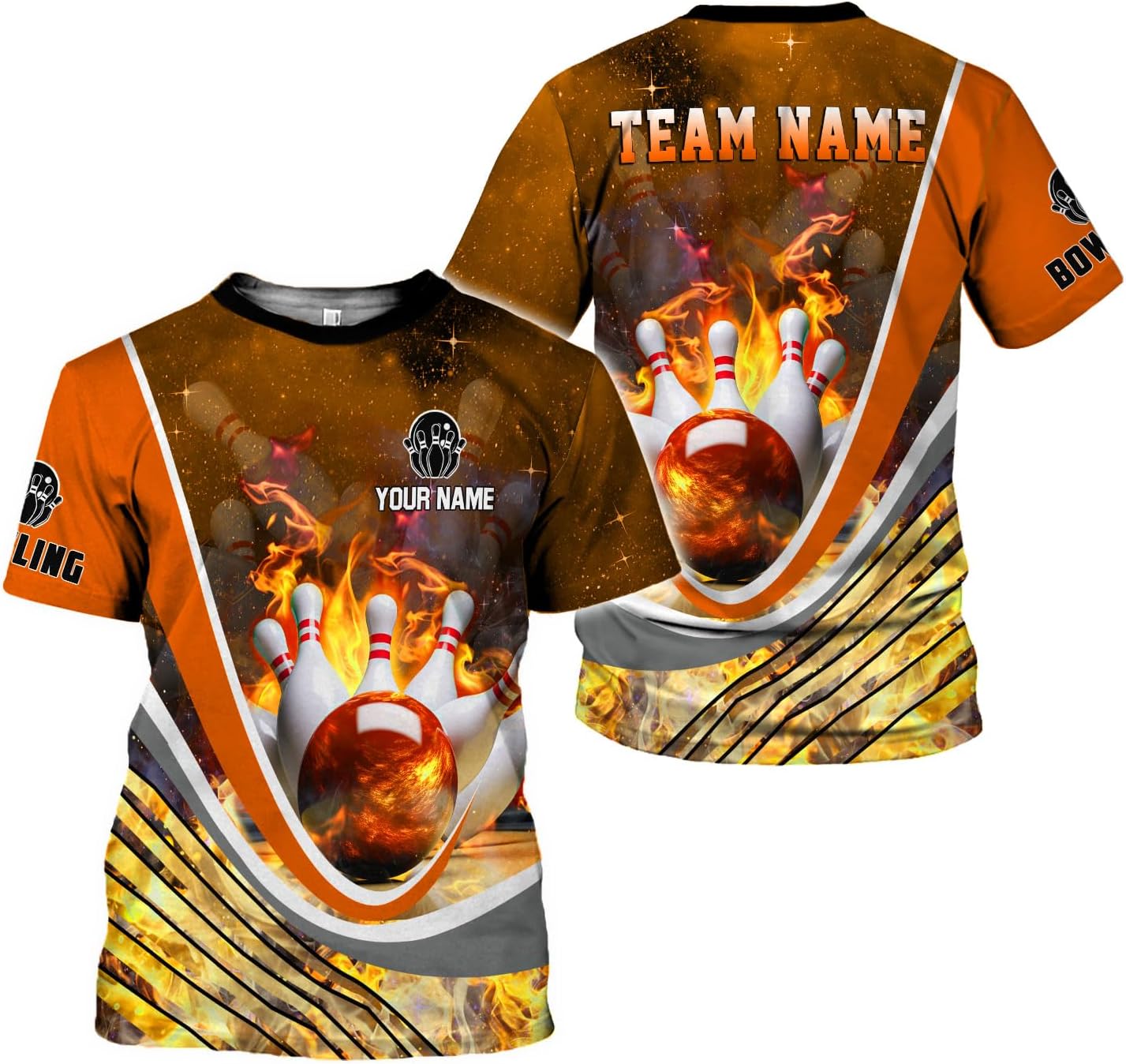 Rivelus Personalized Name Bowling Shirts for Men and Women 3D, Bowling Shirts for Team Bowling, Bowling Shirts Gift 4