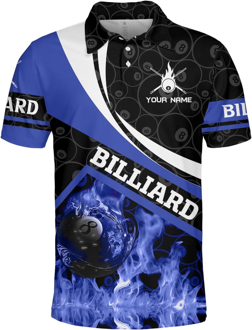 Pretyprints Personalized Billiard Polo Shirt Shirts Men Women Custom Name 3D Team Apparel Gift 8 Ball Pool S-5XL