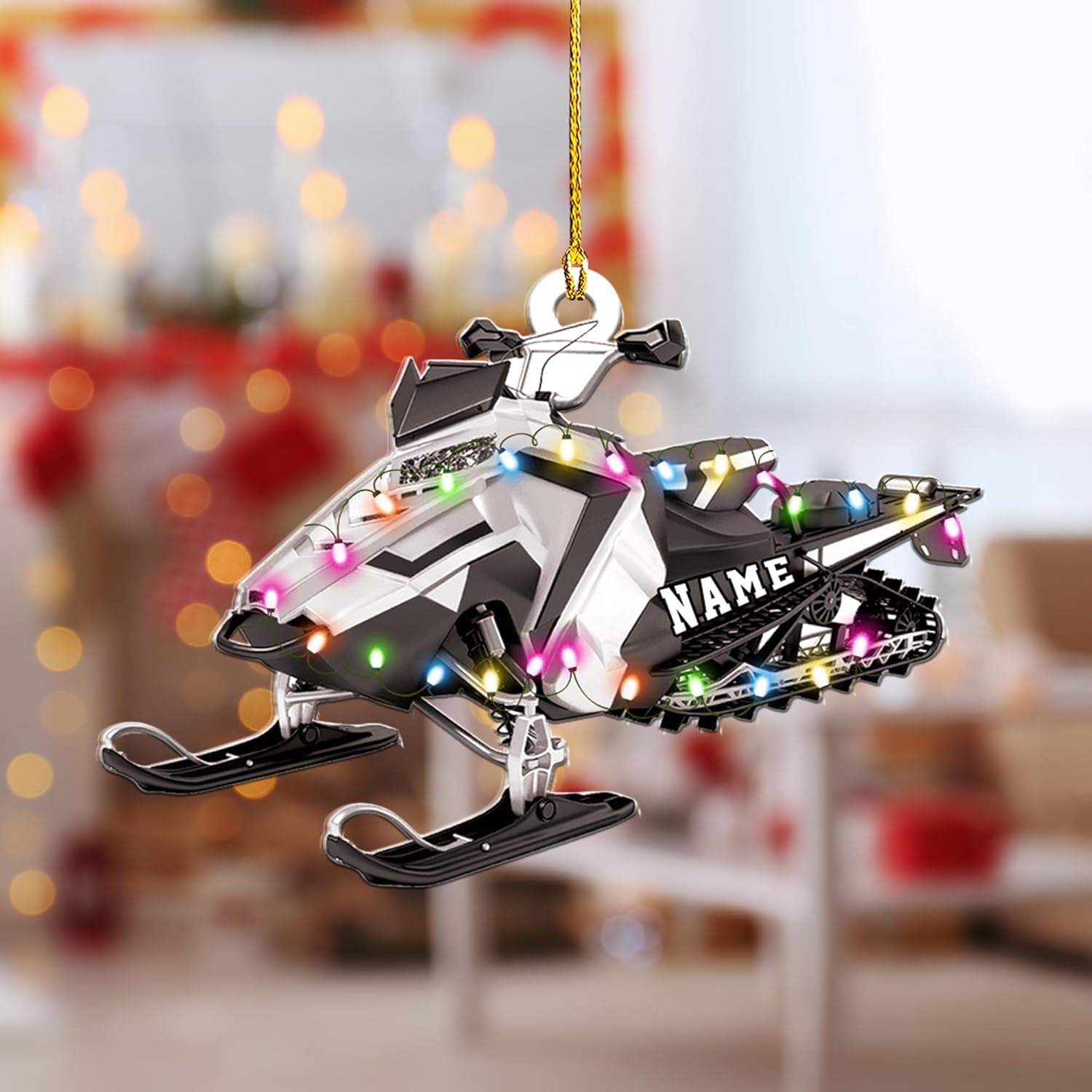 RoyalBro Personalized Snowmobile Ornament Snowmobile Gear Shoes Christmas Ornament for Snowmobile Lovers, Snowmobile Christmas Ornament Gift for Snowmobile Lovers (Style 6)