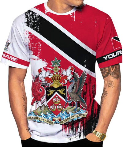 Artparel Personalized Trinidad and Tobago Shirt Trinidad and Tobago Coat of Arms Flag ShirtsTrinidad and Tobago Crest
