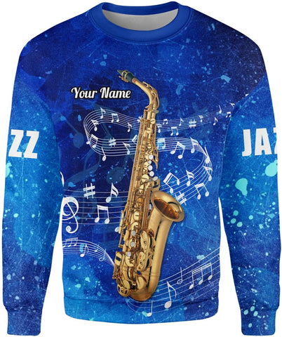 Mostprints Personalized Name Saxaphone Shirt 3D, Saxophone Shirt Gift, Saxophone Gifts Shirt for Men and Women S-5XL