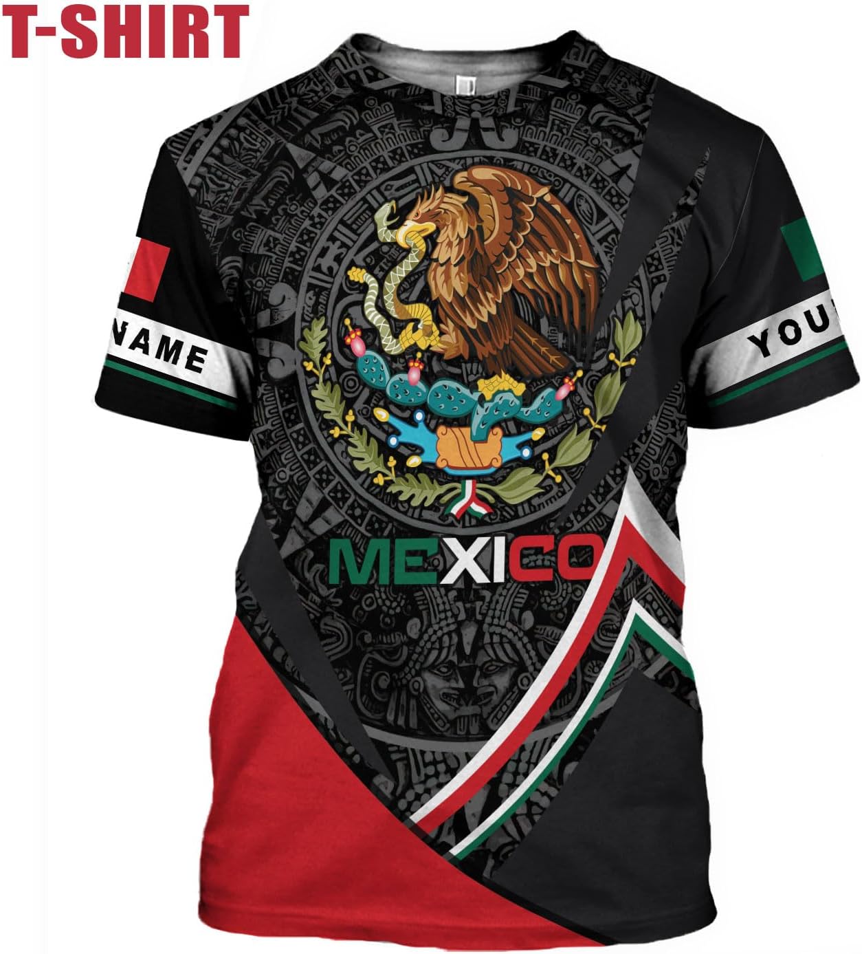 Mostprints Personalized Name Mexican Shirts for Men 3D, Customized Mexico Shirts for Men, Mexico Shirts for Women Mexico Shirt1