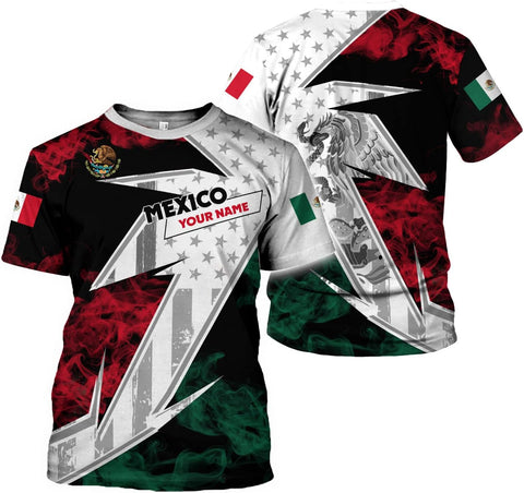 Paniprints Personalized Name Mexican Shirts for Men, Customized Mexico Shirts for Men, Mexico Shirts for Women Mexico Flag