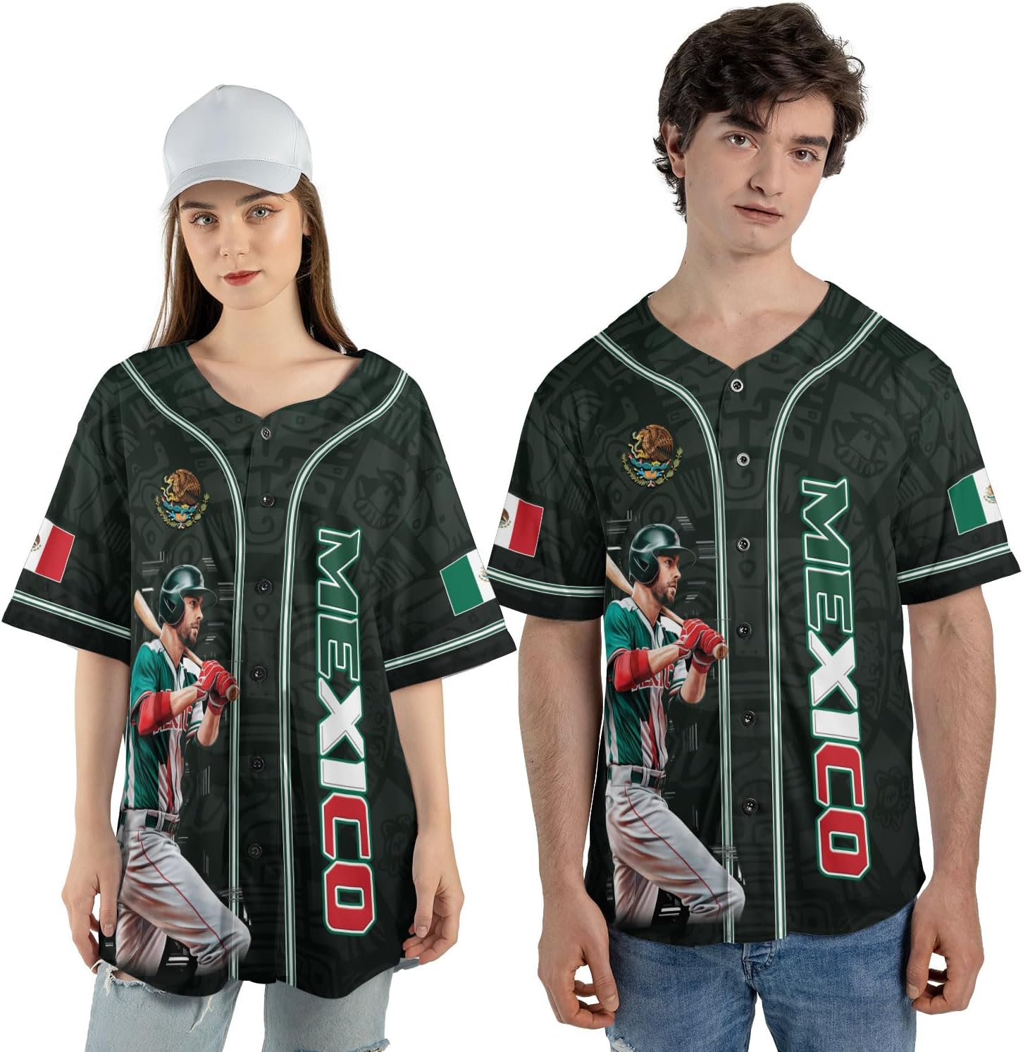 Mostprints Personalized Mexico Baseball Jerseys Mexican Eagle & Flag Shirt for Teams, Mexico Shirts for Men & Women Size S-5XL1