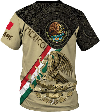 Mostprints Personalized Name Mexican Shirts for Men 3D, Customized Mexico Shirts for Men, Mexico Shirts for Women Mexico Shirt