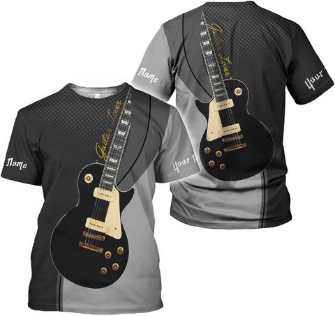 Personalized Name Guitar Shirt 3D, Customized Guitar Shirts for Men, Unisex Guitar Shirts Music Music Lover, Guitar Lover