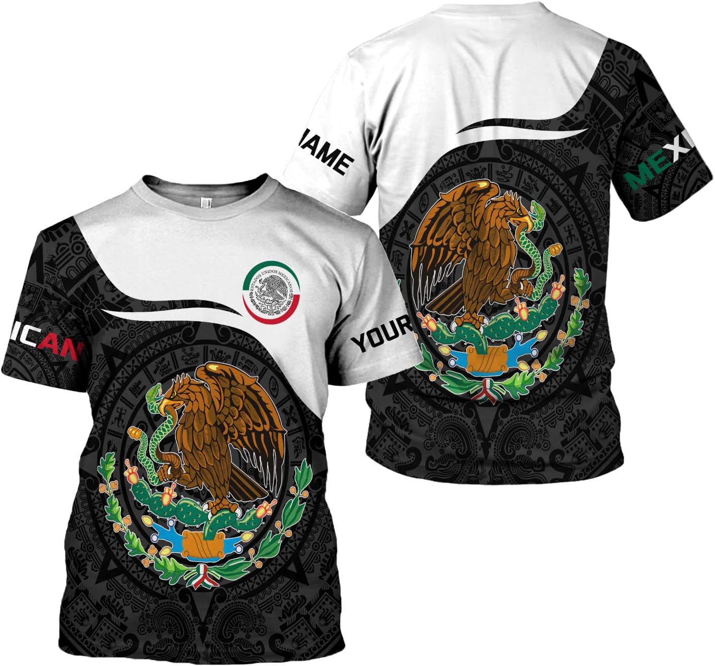 Paniprints Personalized Name Mexican Shirts for Men, Customized Mexico Shirts for Men, Mexico Shirts for Women Mexico Flag