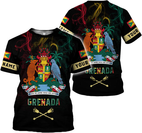 Podagree Personalized Grenada T-Shirt 3D, Proud Grenadan Tshirt, Grenada Flag Grenadian Pride Grenadian Heritage Shirt