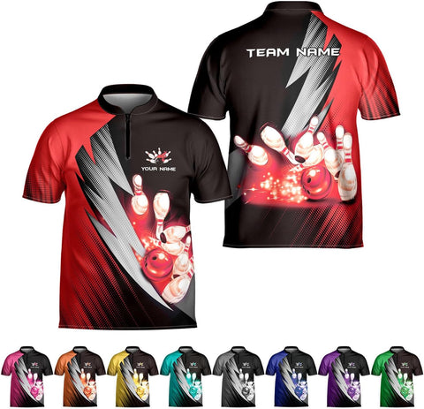Artparel Personalized Name Bowling Jersey 3D, Custom Bowling Shirts for Team, Bowling Shirt Unisex for Men & Women