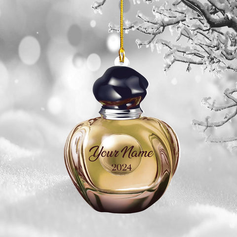 Mostefy Personalized Perfume Bottle Ornament 2024, Perfume Bottle Christmas Ornament, Perfume Ornament Gift, Perfume Ornament Decor, Perfume Lovers Pine Hanging Decor (Style 2)